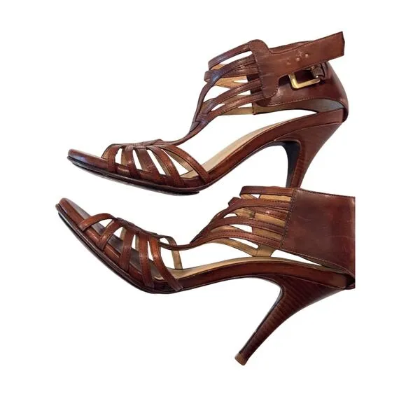 ✨ Cole Haan Brown Leather Strappy High Heel Sandals | Sz 6 | Nike Air Comfort ✨