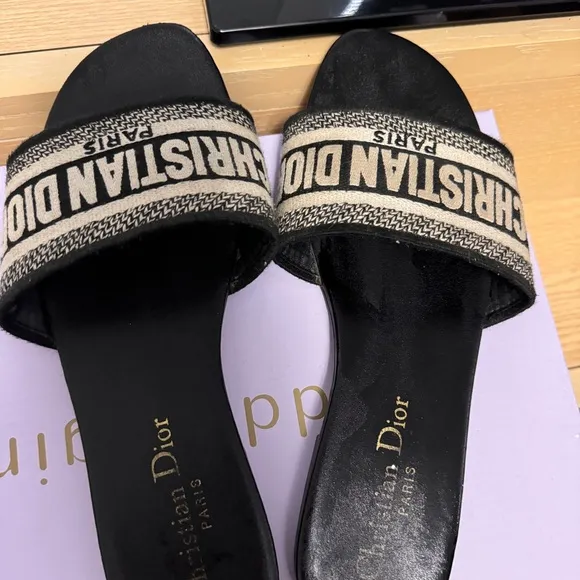 - Dior Black and Tan Men's Slides