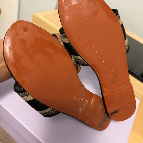 - Dior Black and Tan Men's Slides