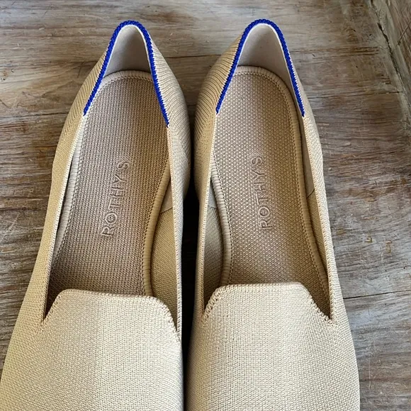 🤍 NWOT Rothy's The Loafer Ecru size 10 Flats leopard marbled sole