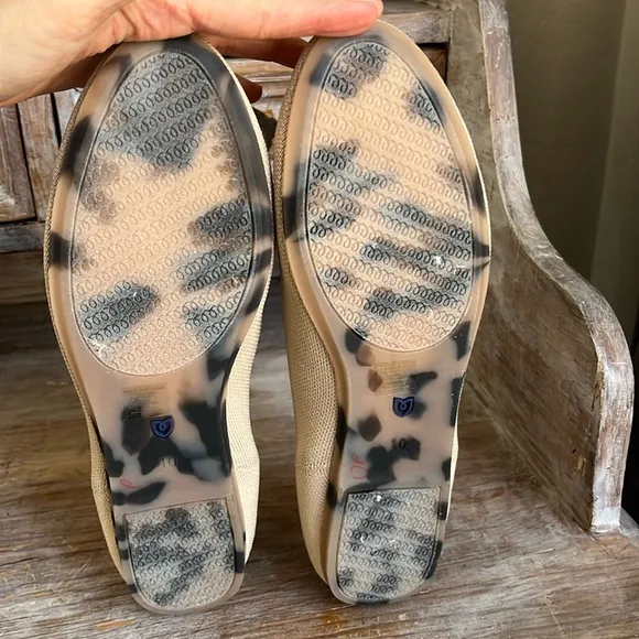 🤍 NWOT Rothy's The Loafer Ecru size 10 Flats leopard marbled sole