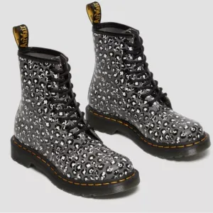 1460 WOMEN'S LEOPARD SMOOTH LEATHER LACE UP BOOTS