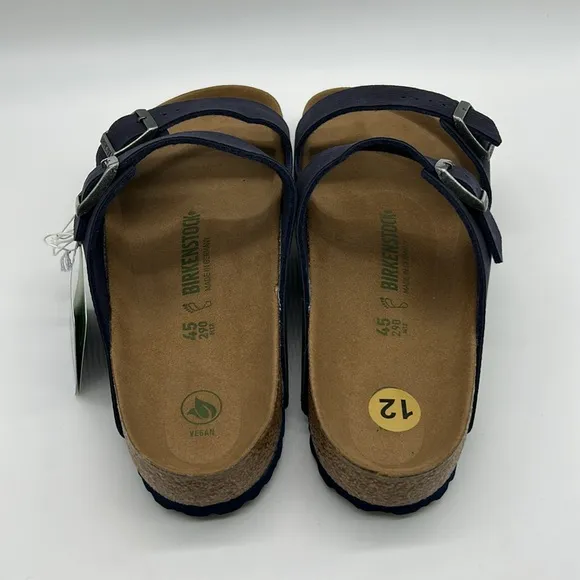 2377- Birkenstock Dark Purple Double Strap Vegan Sandals Men’s Size 12 NWT