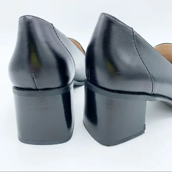 27 EDIT Tayla Loafers Black with Brushed Nickel Accent Chunky Heel