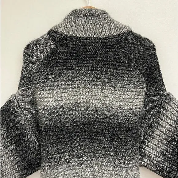 3.1 Phillip Lim Wool Alpaca Chunky Heavy Knit Zip Front Tunic Cardigan - Small