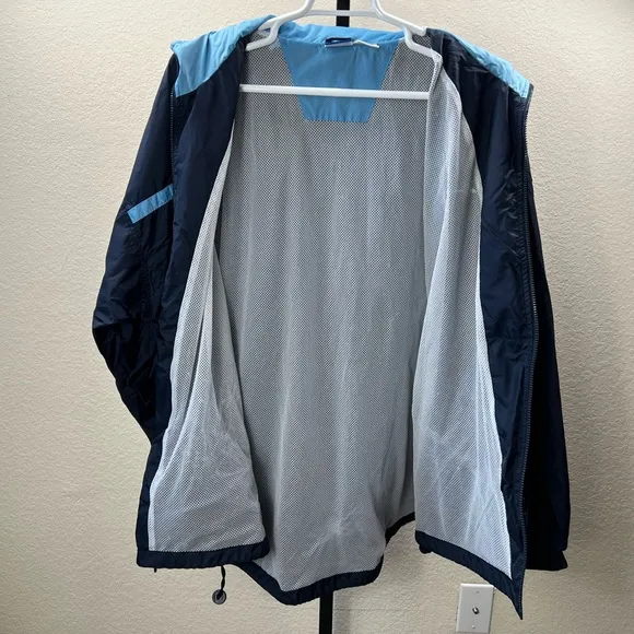 #47 Vintage 90s Men’s Reebok Windbreaker Navy Track Jacket Running Coat football