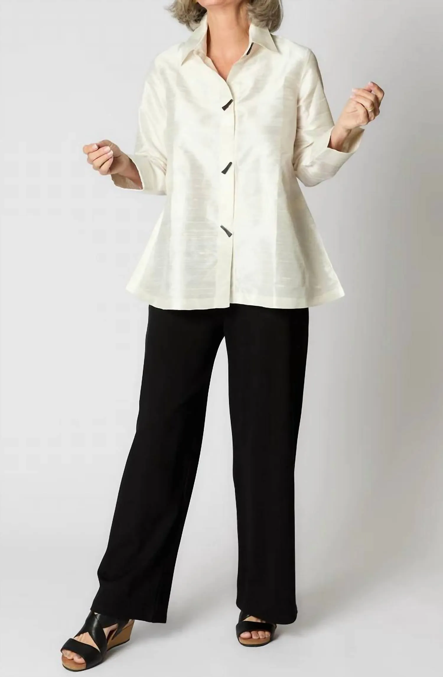 A-Line Silk Blouse In Ice