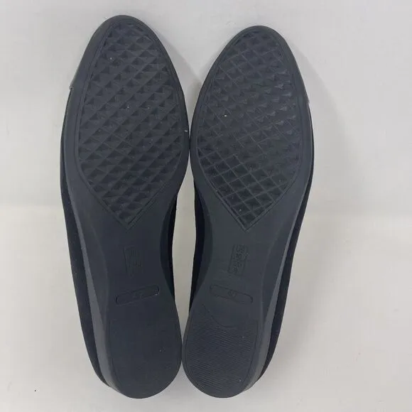 A2 By Aerosoles Women's Trend Book Black Flats Size 10M Decorative Metal Accent
