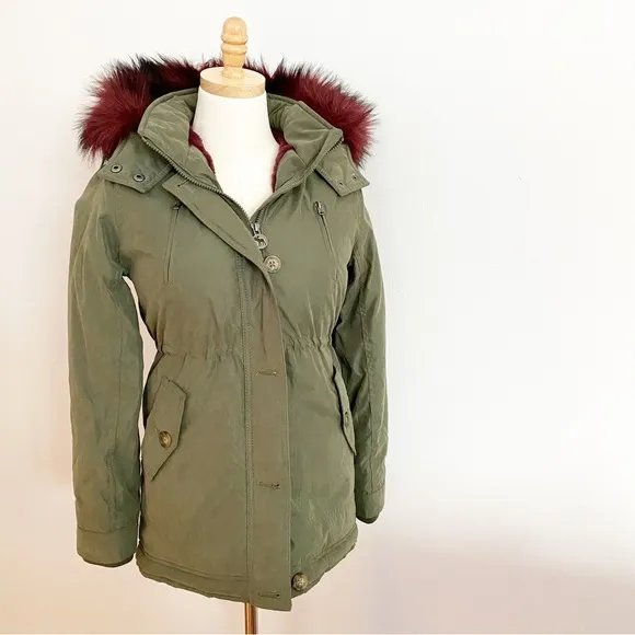 abercrombie kids • girls olive winter parka jacket | 11/12