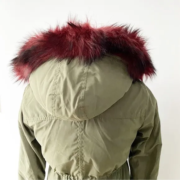 abercrombie kids • girls olive winter parka jacket | 11/12