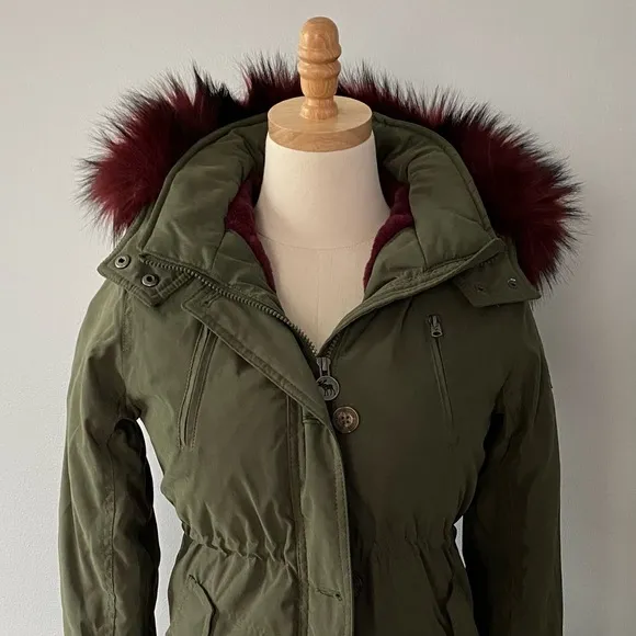 abercrombie kids • girls olive winter parka jacket | 11/12