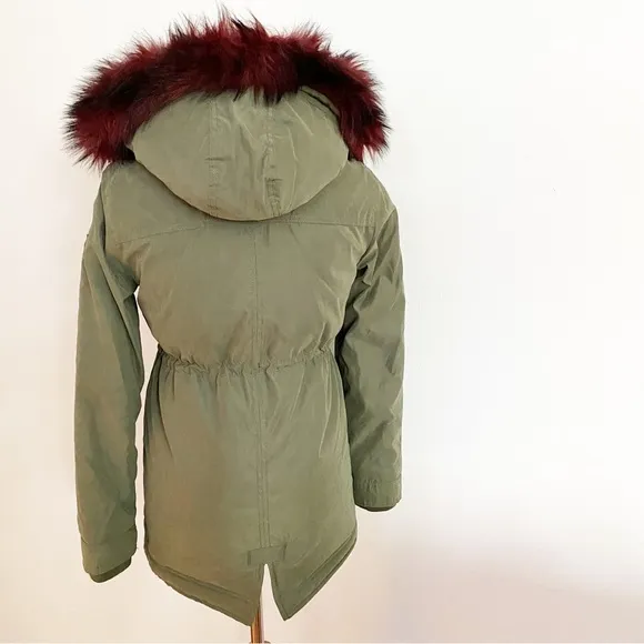 abercrombie kids • girls olive winter parka jacket | 11/12