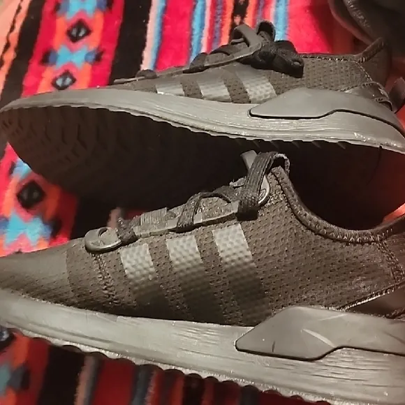 Adidas Black Sneakers Rugged Synthetic Upper