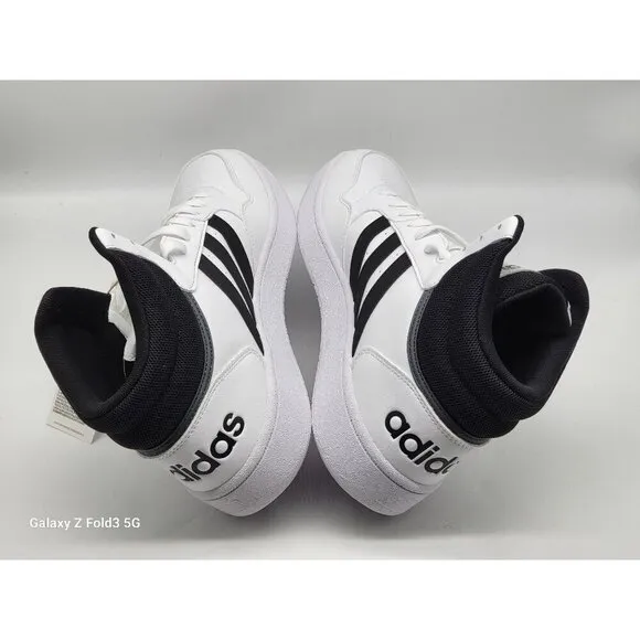 Adidas Hoops 3.0 Mid Basketball Sneakers Mens Size 12 White &amp; Black GW3019