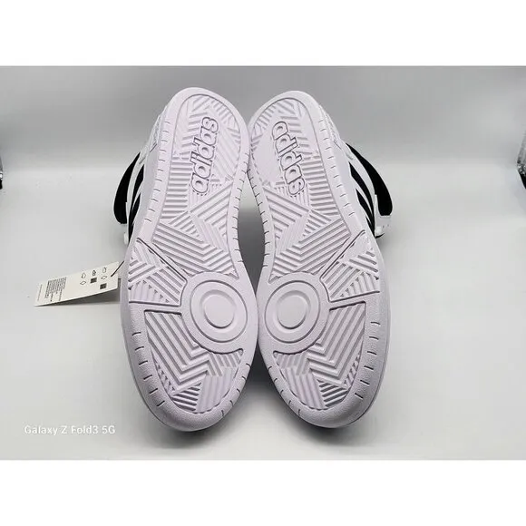 Adidas Hoops 3.0 Mid Basketball Sneakers Mens Size 12 White &amp; Black GW3019