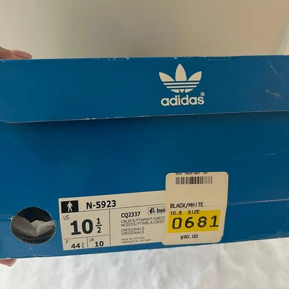 Adidas N-5923 Sneakers Turnschuhe Schwarz OG Men Size 10.5 Athletic Black NWT