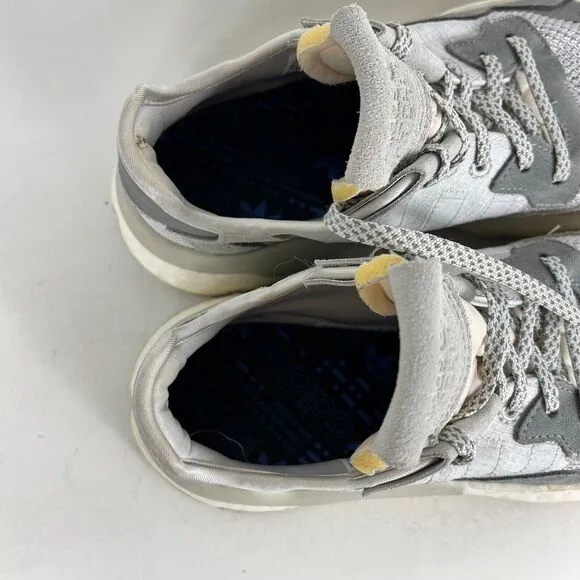 Adidas Nite Jogger Sneakers Womens 8.5 Gray Low Top Lace Up Running Shoes DA8692