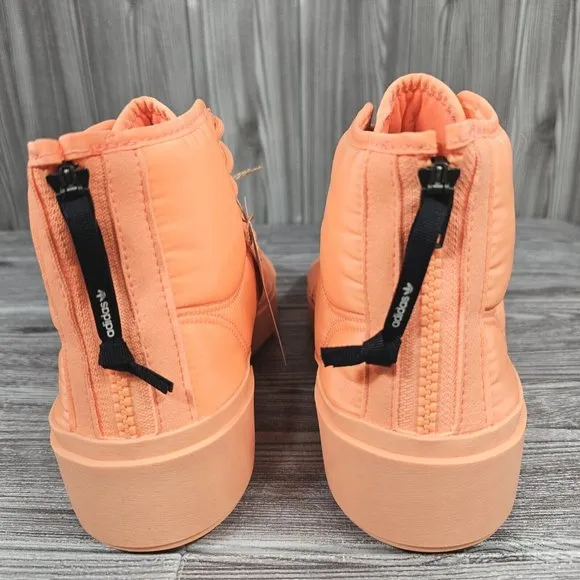 Adidas Nizza Bonega X-Orange-Lace Up High Zip Up Sneakers - Women's Size 9 NEW
