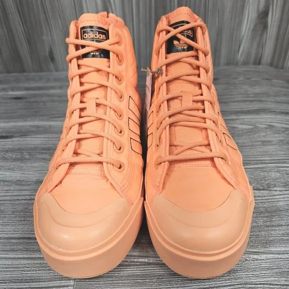 Adidas Nizza Bonega X-Orange-Lace Up High Zip Up Sneakers - Women's Size 9 NEW