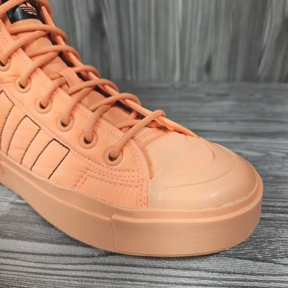 Adidas Nizza Bonega X-Orange-Lace Up High Zip Up Sneakers - Women's Size 9 NEW