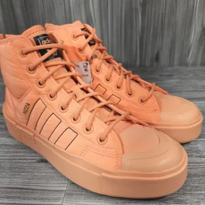Adidas Nizza Bonega X-Orange-Lace Up High Zip Up Sneakers - Women's Size 9 NEW