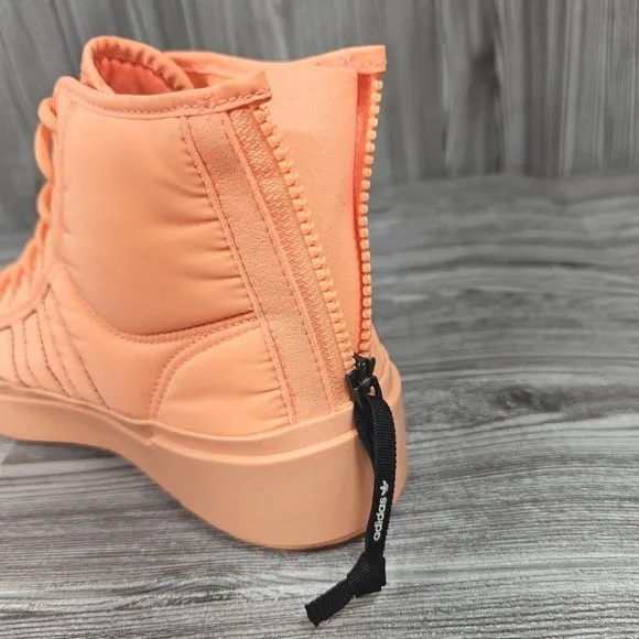 Adidas Nizza Bonega X-Orange-Lace Up High Zip Up Sneakers - Women's Size 9 NEW