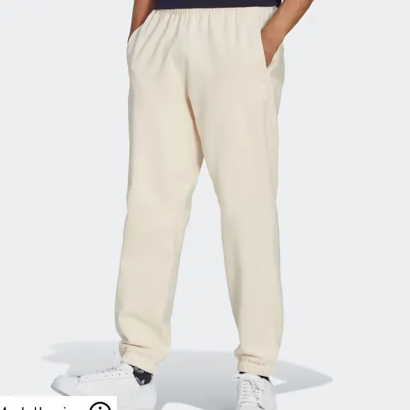 ADIDAS NWOT PREMIUM ESSENTIALS SWEAT PANTS design Men’s small cream cotton poly
