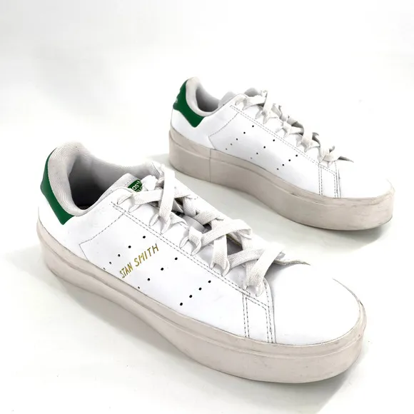 Adidas Stan Smith Bonega Platform Sneakers Womens Sz 7.5 White Green Tennis
