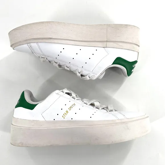 Adidas Stan Smith Bonega Platform Sneakers Womens Sz 7.5 White Green Tennis