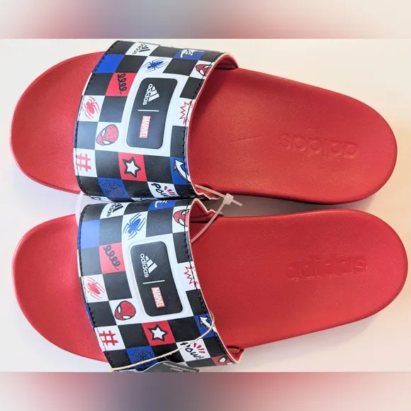 ADIDAS X DISNEY Spiderman, Kids' Adilette Comfort Slides. Various Sizes.