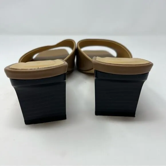 Aedye Katti Mules Hazelnut Brown Leather Heeled Sandals Womens Size 39 / US 8