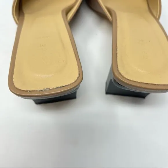 Aedye Katti Mules Hazelnut Brown Leather Heeled Sandals Womens Size 39 / US 8