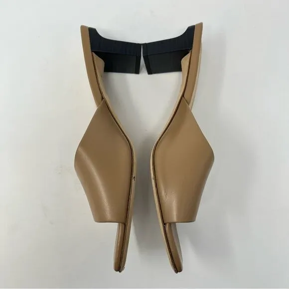 Aedye Katti Mules Hazelnut Brown Leather Heeled Sandals Womens Size 39 / US 8
