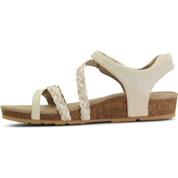 Aetrex Jillian Braided Leather Strap Sandal Supportive &amp; Stylish SZ 6-6.5 / 36.5