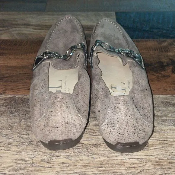 AGL Attilio Giusti Leombruni Metallic Suede Loafers