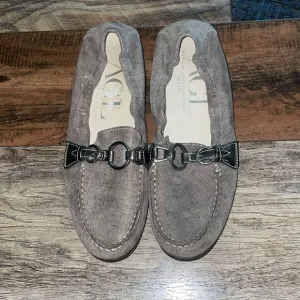 AGL Attilio Giusti Leombruni Metallic Suede Loafers