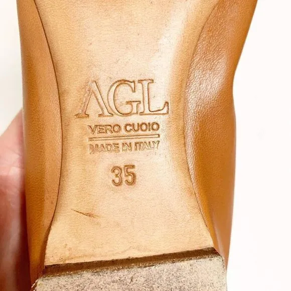 AGL ATTILIO GUISTI LEOMBRUNI Brwn Black Buckle spectator Ballet Flats 35 EU 5 US