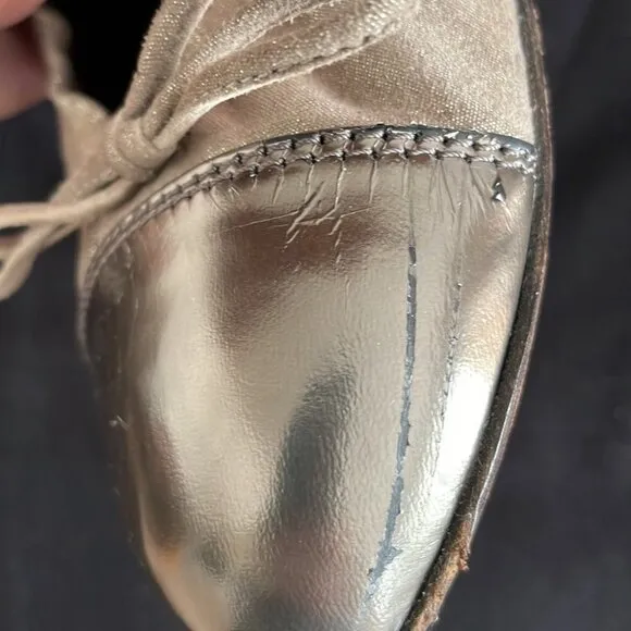 AGL Bronze Metallic Toe Cap Ballet Flats Size 40