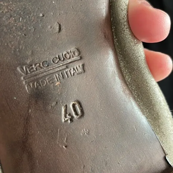 AGL Bronze Metallic Toe Cap Ballet Flats Size 40