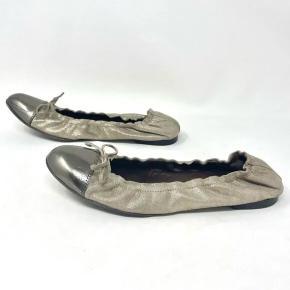 AGL Bronze Metallic Toe Cap Ballet Flats Size 40