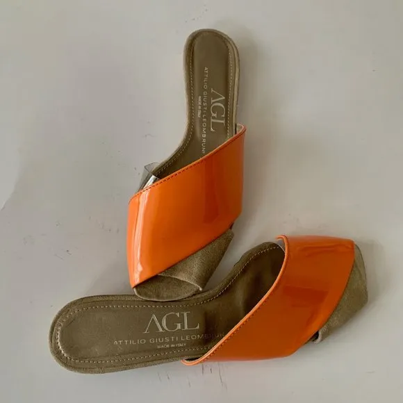 AGL suede leather slide sandals