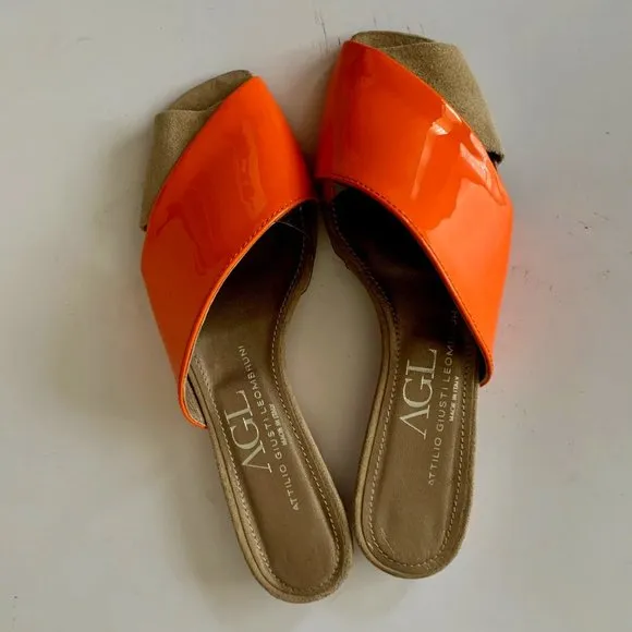 AGL suede leather slide sandals