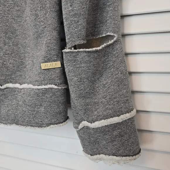 ALALA Cypher Distressed Cutout Sweatshirt Grey Women's Medium USA Made Grunge