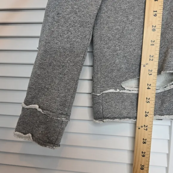 ALALA Cypher Distressed Cutout Sweatshirt Grey Women's Medium USA Made Grunge