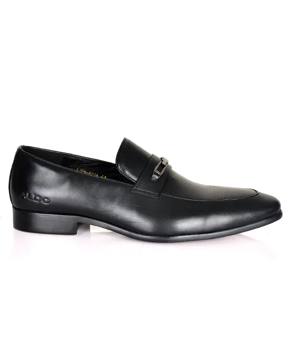 Aldo black horsebit crafted leather shoes