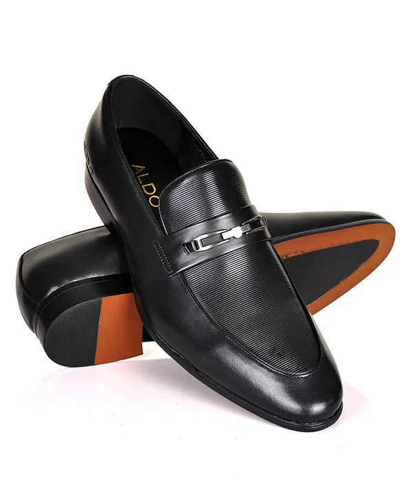 Aldo black horsebit crafted leather shoes