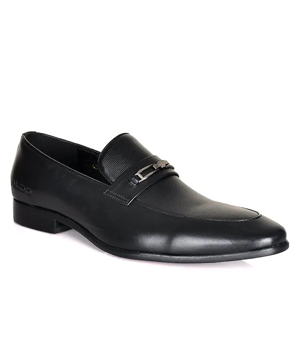 Aldo black horsebit crafted leather shoes