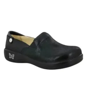 Alegria LIKE NEW Keli Professional Shoes Metallic Embossed Loafers Slip On Black
