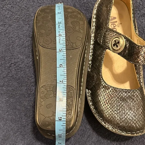 Alegria Paloma Leather Iridescent Pewter Charmer Mary Janes