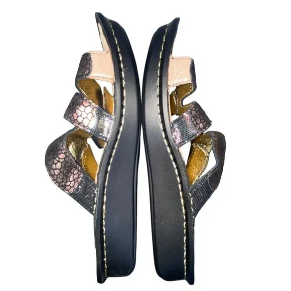 Alegria Venice Bronze Mosaic Slip on leather sandals comfort shoes women’s  37